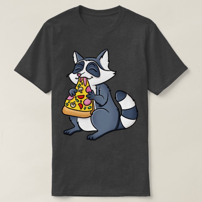 Racoon Eating Pizza T-Shirt (Design Front)