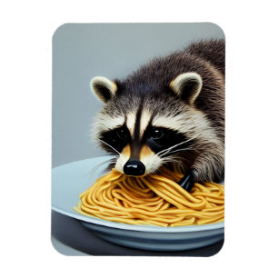 Racoon Eating Spaghetti Magnet