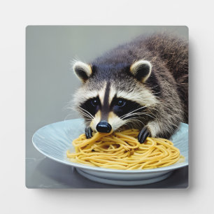 Racoon Eating Spaghetti Plaque
