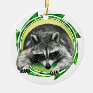 Racoon Face Ceramic Ornament