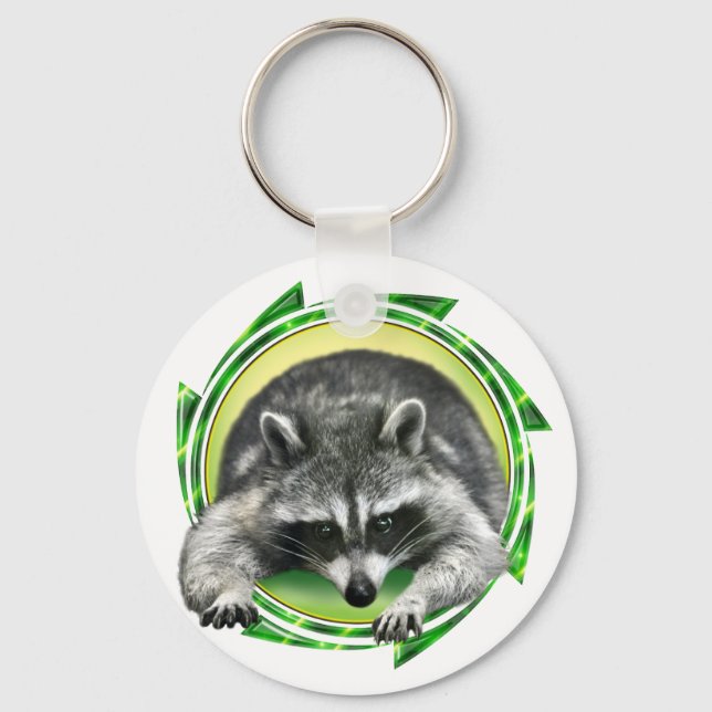 Racoon Face Key Ring (Front)