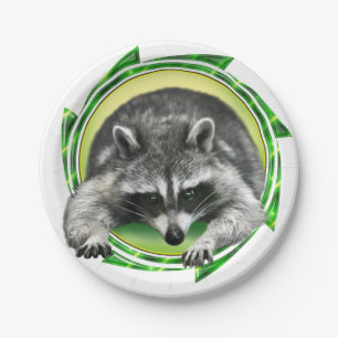 Racoon Face Paper Plate