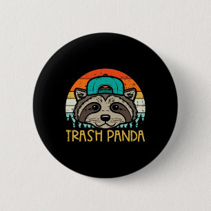 Racoon Face Trash Panda Cool Street Cat Boys Kids 6 Cm Round Badge