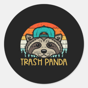 Racoon Face Trash Panda Cool Street Cat Boys Kids Classic Round Sticker