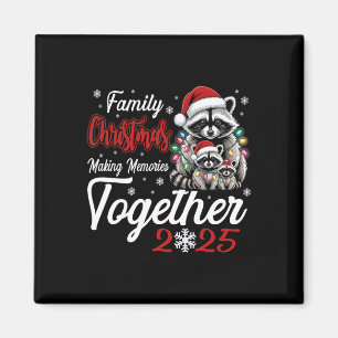 Racoon Family Christmas Making Memories Together Magnet