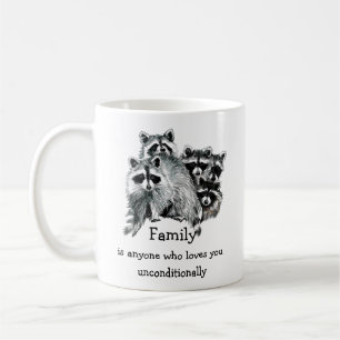 Racoon Family Friends Love Quote Christmas Coffee Mug