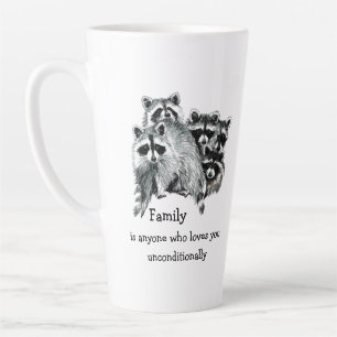 Racoon Family Friends Love Quote Christmas Latte Mug