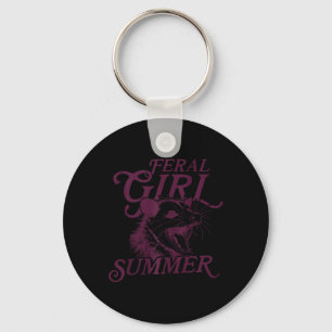 Racoon Feral Girl Summer Tank Top  Key Ring