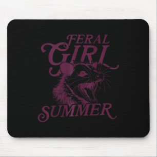 Racoon Feral Girl Summer Tank Top Mouse Pad