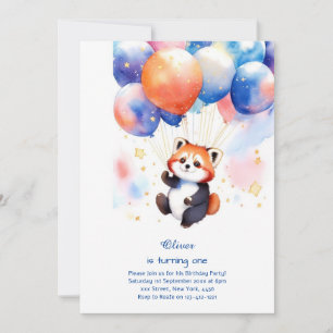 Racoon First Birthday Invitation