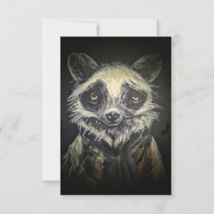 Racoon Flat Thank You Card