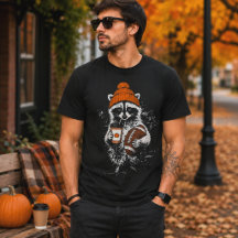 Racoon Football Fall Beanie Coffee Graphic