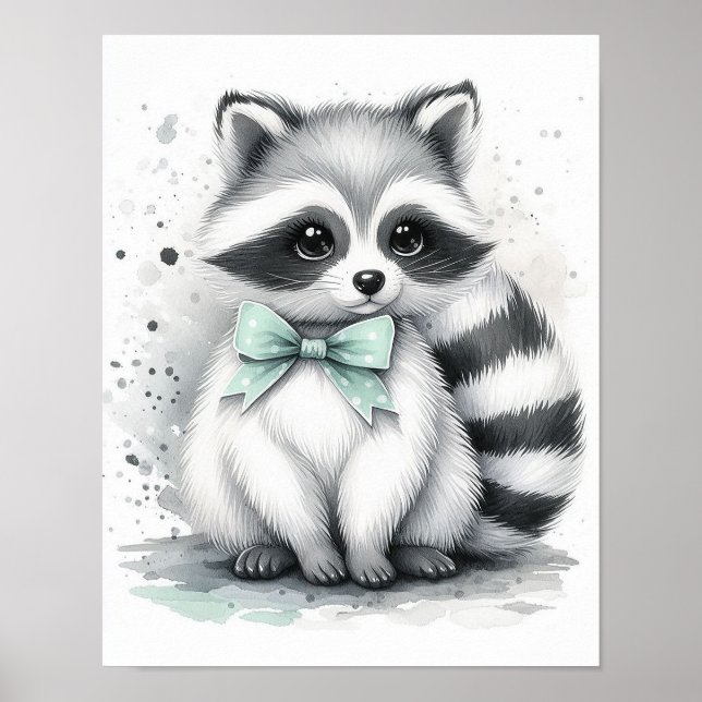 Racoon Forest Nursery Wall Art (Front)