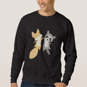 Racoon Fox Cute Animals Forest Animals For Kids Sweatshirt