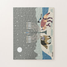 Racoon.Fox.Magpie 2Hanukkah 11x14 Puzzle