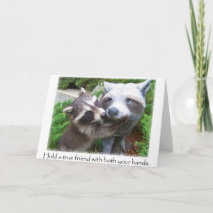Racoon friends notecard