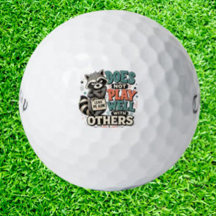Racoon Funny Introvert Humour Golf Balls