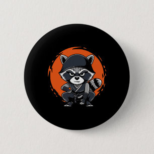 Racoon Funny Karate Design Costume Animals  6 Cm Round Badge