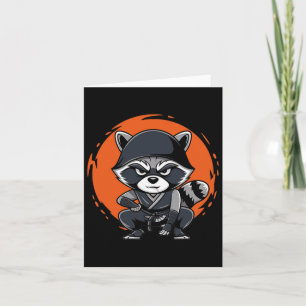 Racoon Funny Karate Design Costume Animals Card