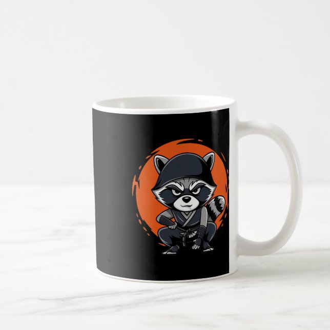 Racoon Funny Karate Design Costume Animals  Coffee Mug (Right)
