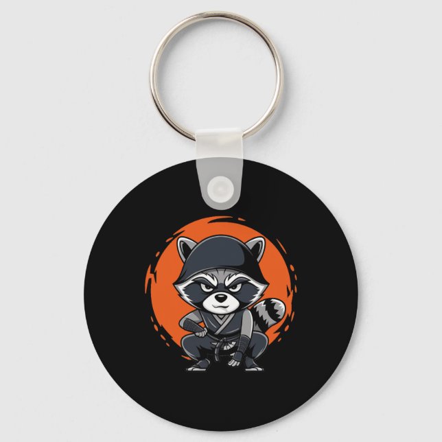 Racoon Funny Karate Design Costume Animals  Key Ring (Front)