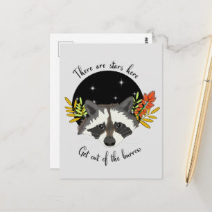 Racoon. Get out of your hole! Postcard
