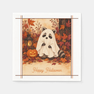 Racoon Ghost Costume Halloween Party Napkins