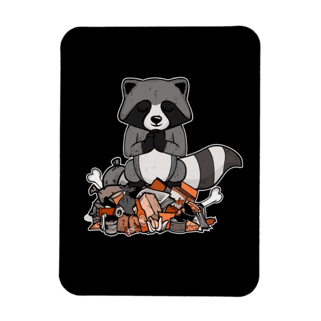 Racoon Gift Women Meditation Yoga Racoon Magnet (Vertical)