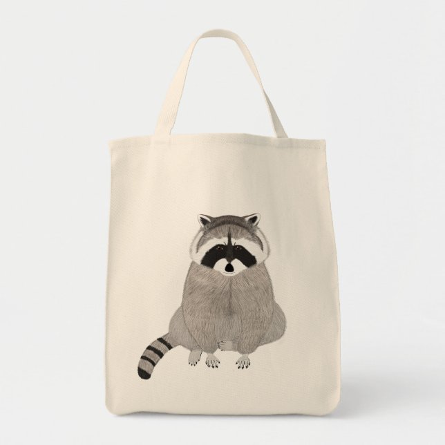 Racoon Grocery Tote Bag (Front)