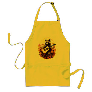 Racoon Guitar Serenade in Sunflowers Standard Apron