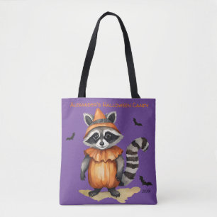 Racoon Halloween Personalised Candy Tote Bag