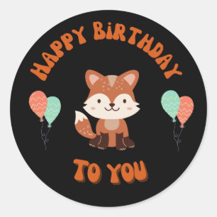Racoon happy birthday sticker