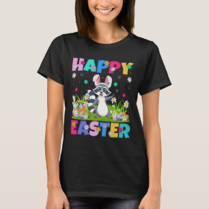 Racoon Happy Easter Egg Hunt Bunny Ear Racoon Ea T-Shirt