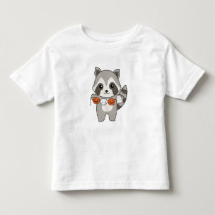 Racoon Happy Halloween Pumpkin Bat Costume Toddler T-Shirt
