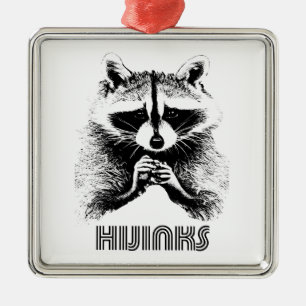 Racoon Hijinks Metal Ornament