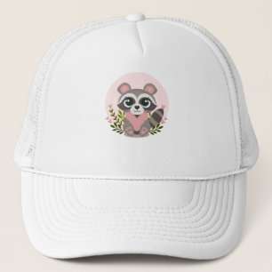 Racoon Holding a heart for Valentine's Day Trucker Hat