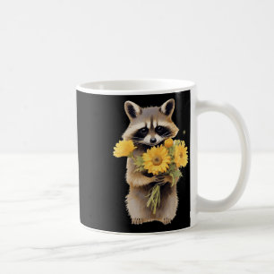Racoon Holding Sunflower Cute Flower Mothers Day  Coffee Mug