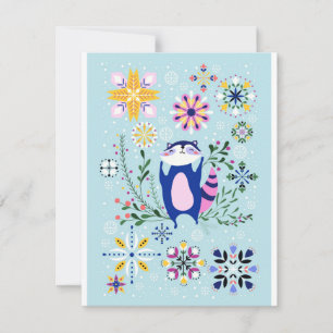 Racoon Holiday Fun Design Card