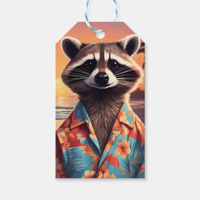 Racoon Holiday Gift Tags (Front)