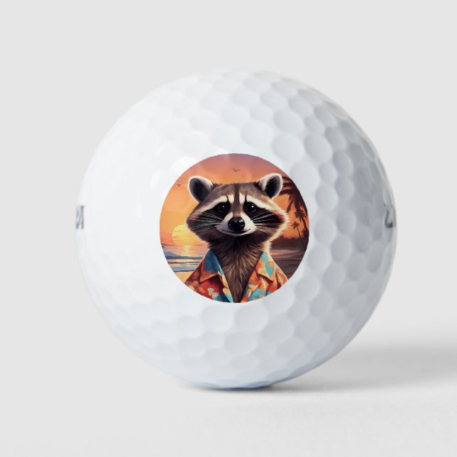 Racoon Holiday Golf Balls (Front)