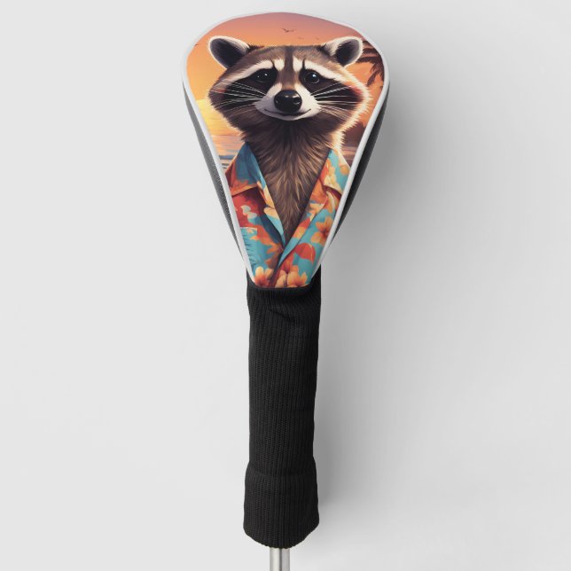 Racoon Holiday Golf Head Cover (Front)
