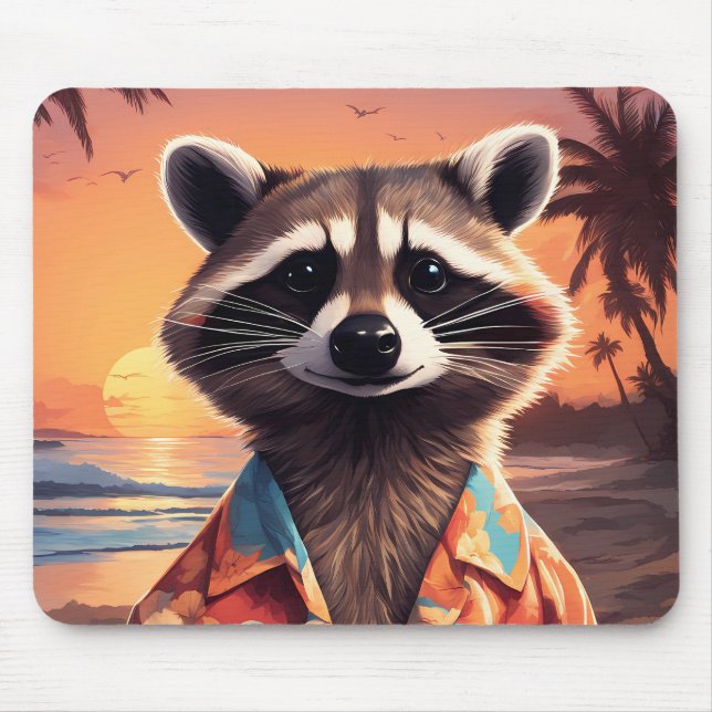 Racoon Holiday Mouse Pad (Front)