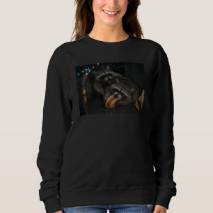 Racoon Hot Dog Night Scene Sweatshirt