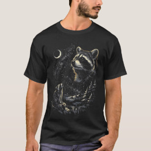 Racoon Howling Moon Vintage 90S T-Shirt