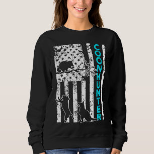 Racoon Hunting Season USA Flag Coon Hunter Sweatshirt