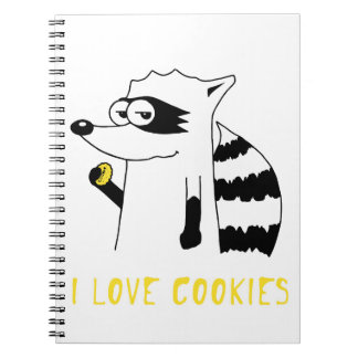 Racoon: I Love Cookies Notebook