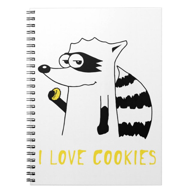 Racoon: I Love Cookies Notebook (Front)