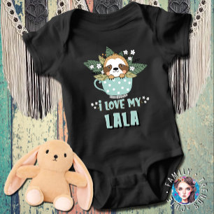 Racoon I Love My Lala Baby Bodysuit