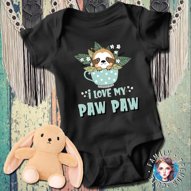 Racoon I Love My Paw Paw Baby Bodysuit (Creator Uploaded)