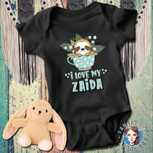 Racoon I Love My Zaida Baby Bodysuit